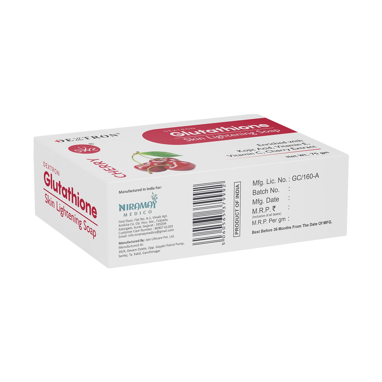 Dextron Cherry Glutathione Skin Lightening Soap 75gm