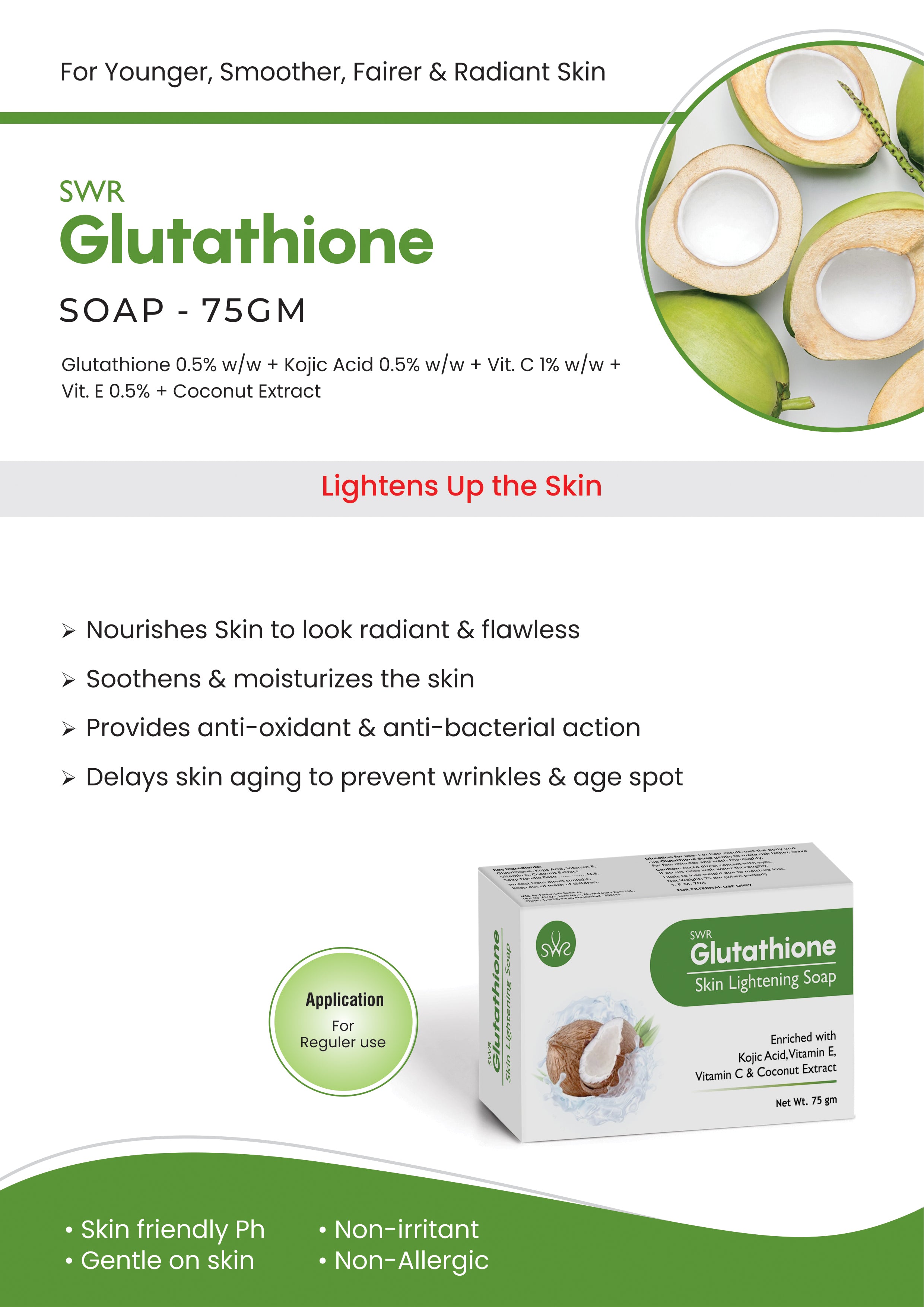 Coconut Glutathione Skin Lightening Soap 75gm